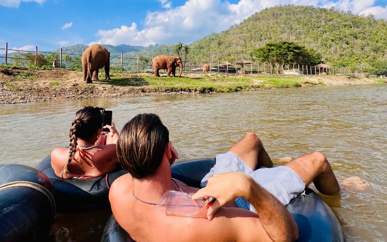 Chiang Mai Full-Day Adventure: Sticky Waterfall, River Tubing & Elephant Feeding
