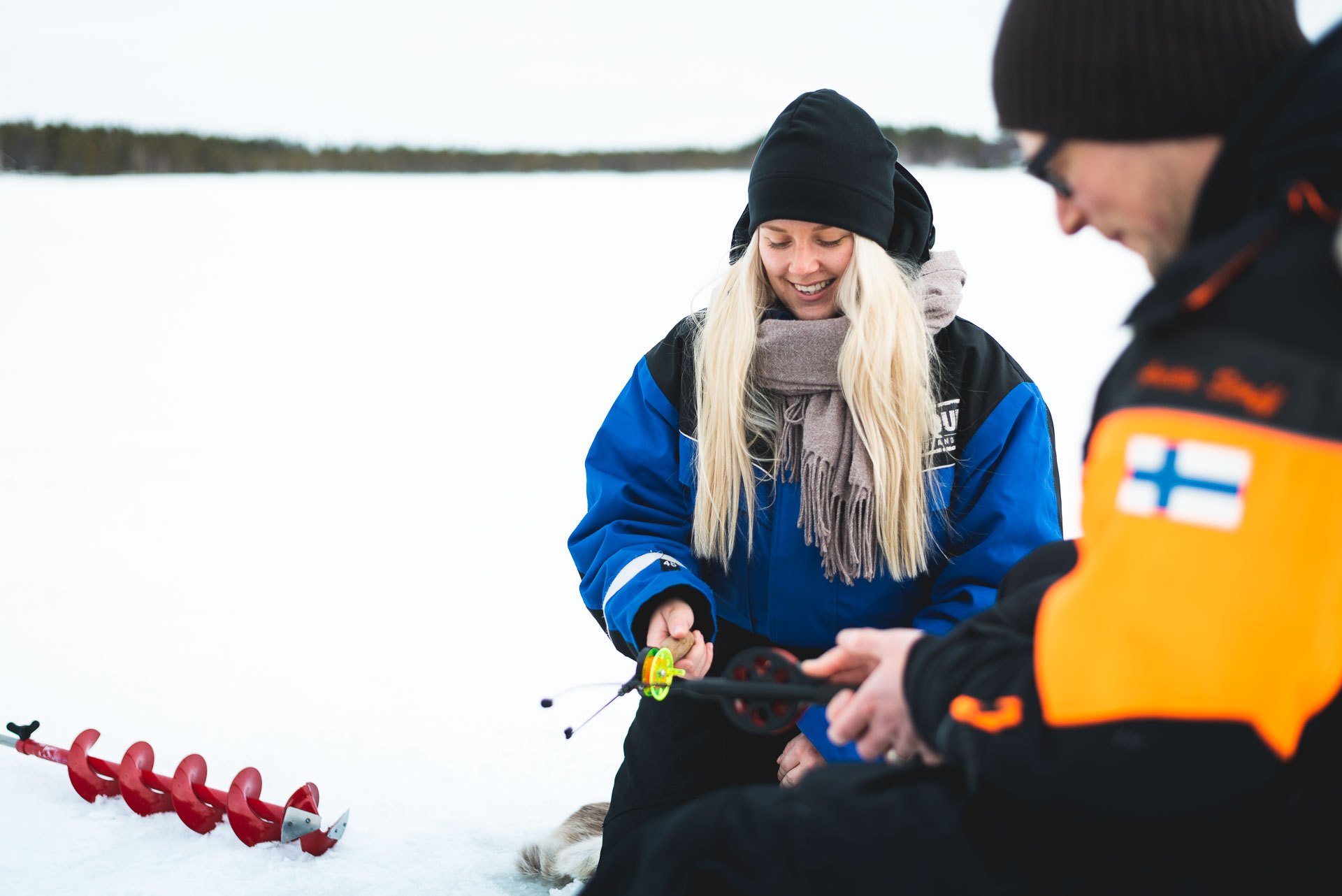 A Snowmobile tour: 4 hour Safari with Ice Fishing in Levi