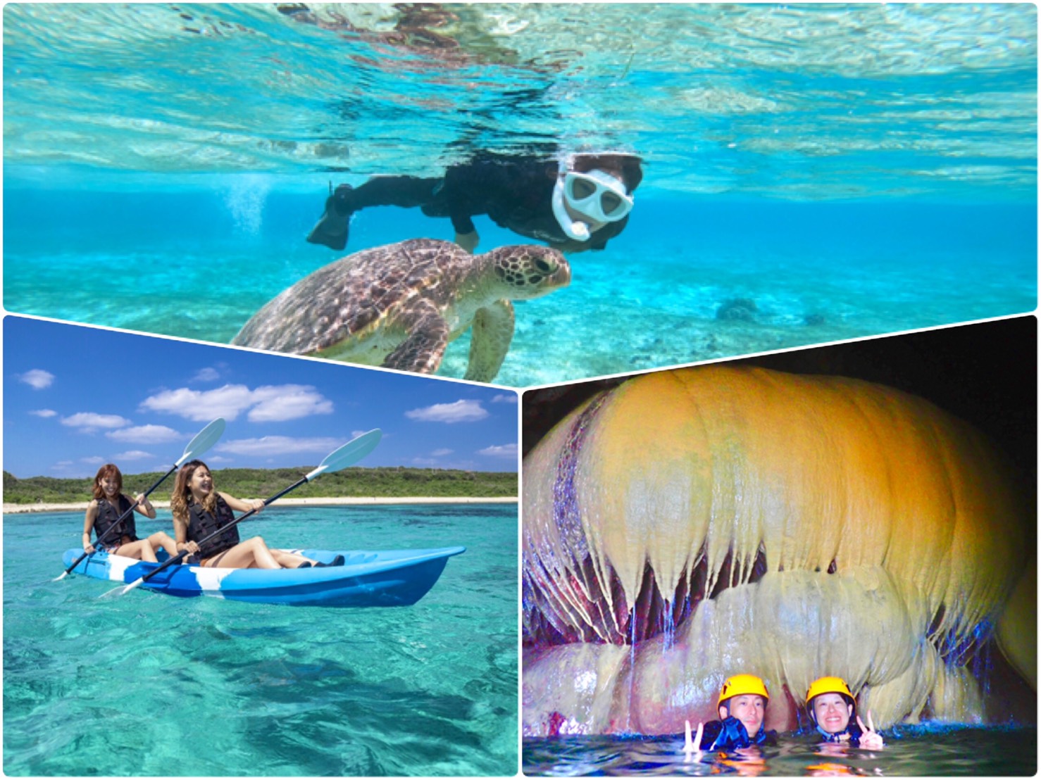 [Miyako] 3set! Beach SUP ・ SeaTurtle Snorkeling ・ PumpkinLimestone Cave ＆ Canoe