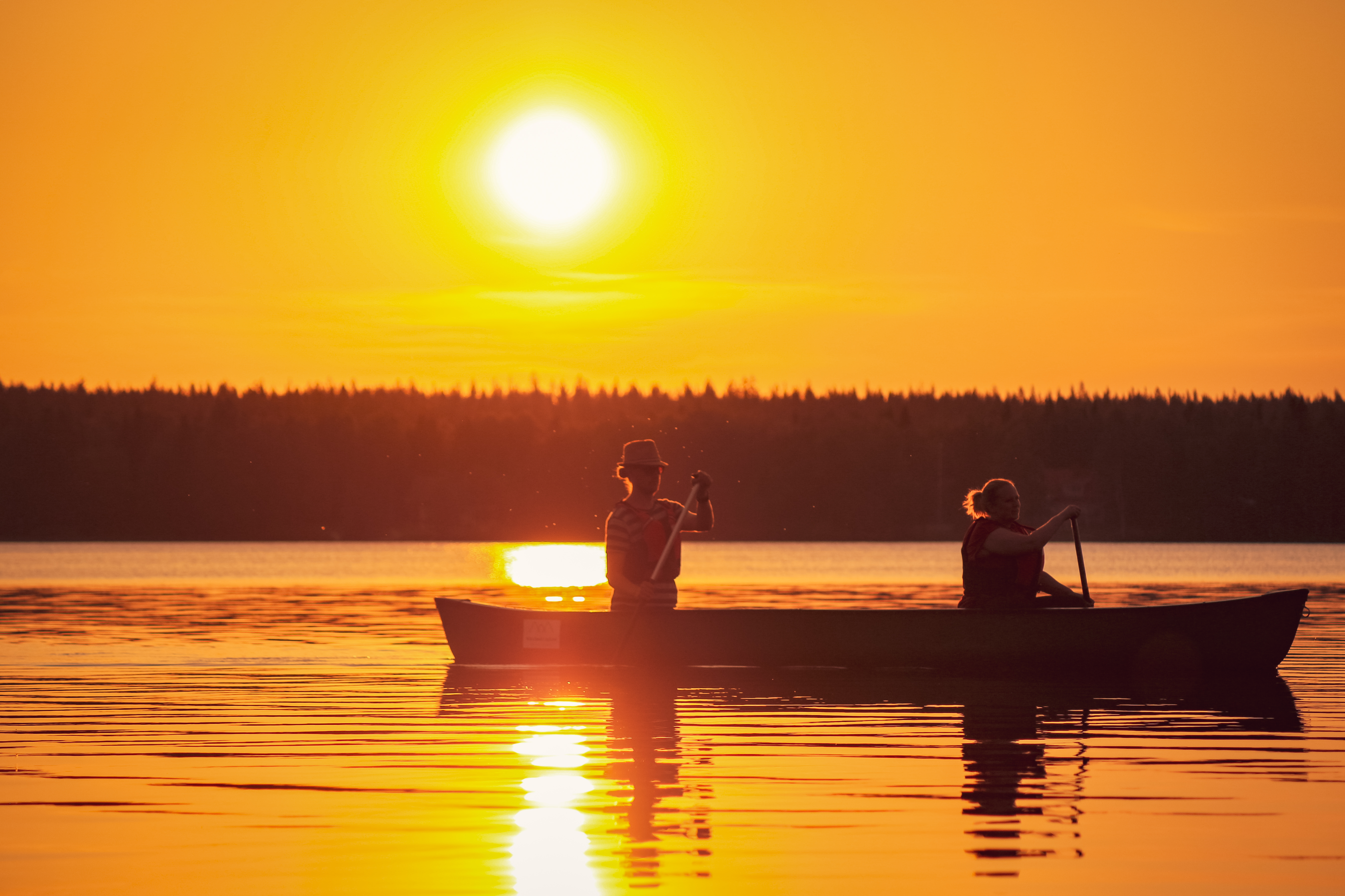 Canoeing under the Midnight Sun