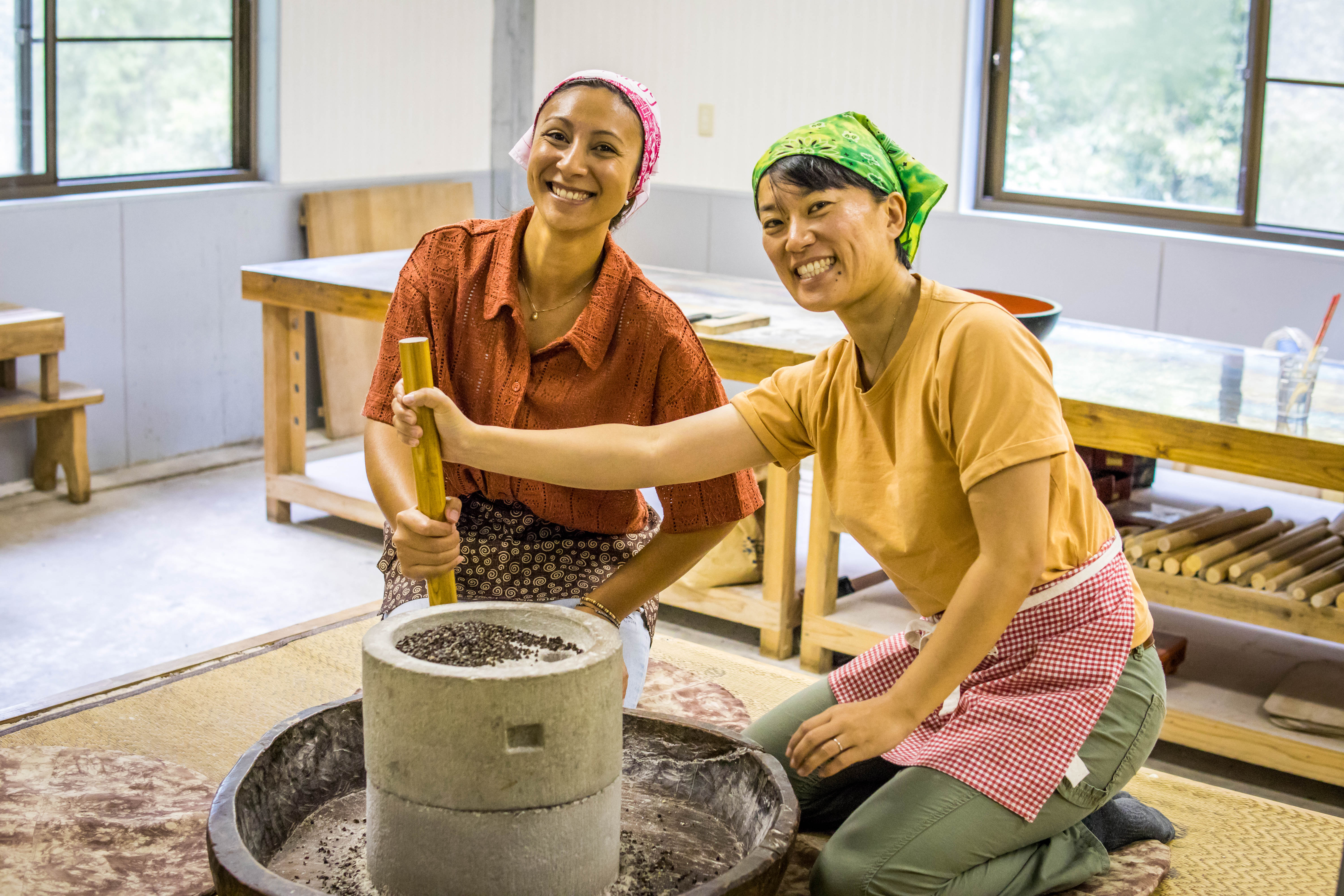 前日予約可！【古式そば打ち体験/徳島・祖谷】粉挽きから始める本格体験！祖谷そば・山菜ランチ付き♪♪
