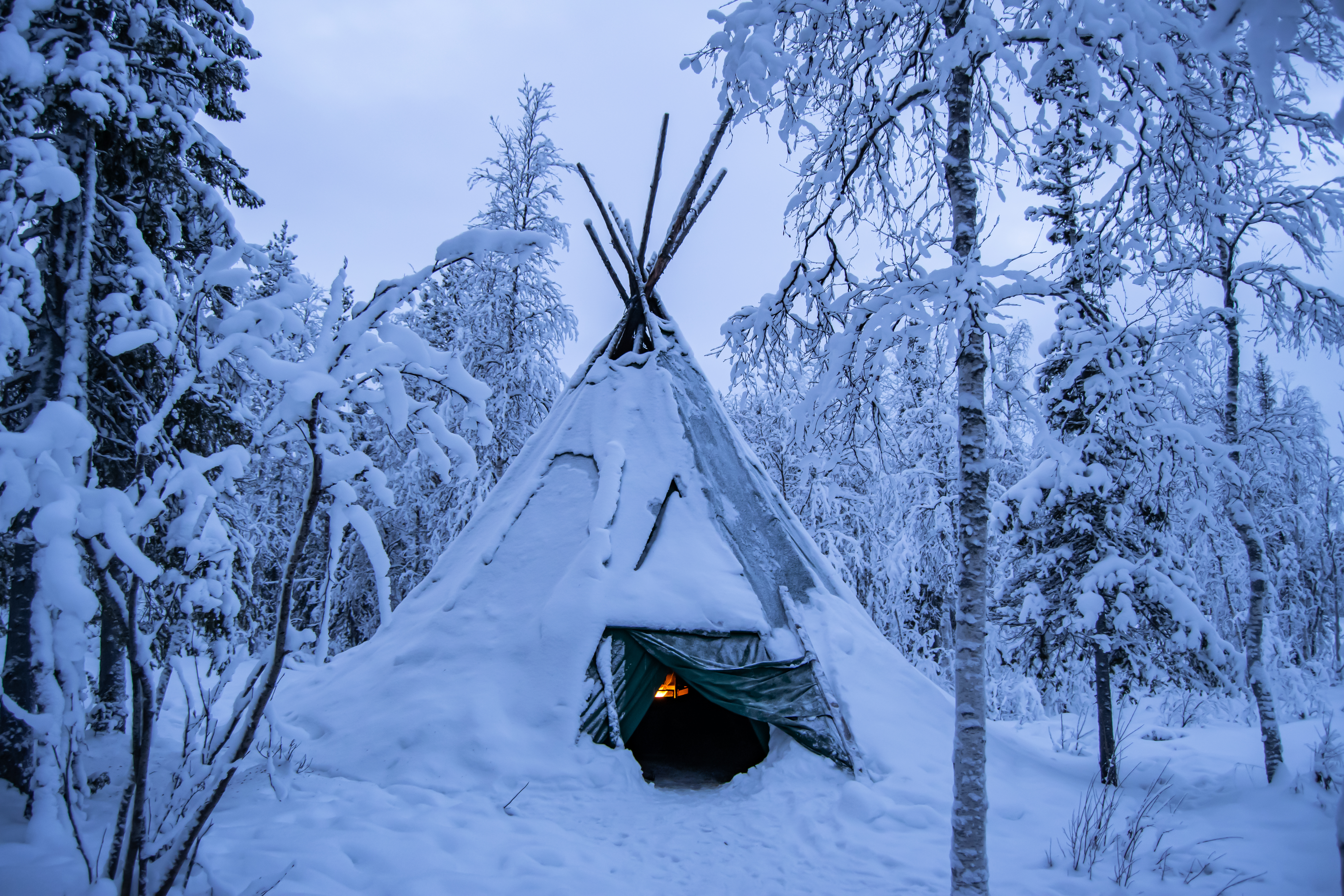 A Lapp tent safari by snowmobile