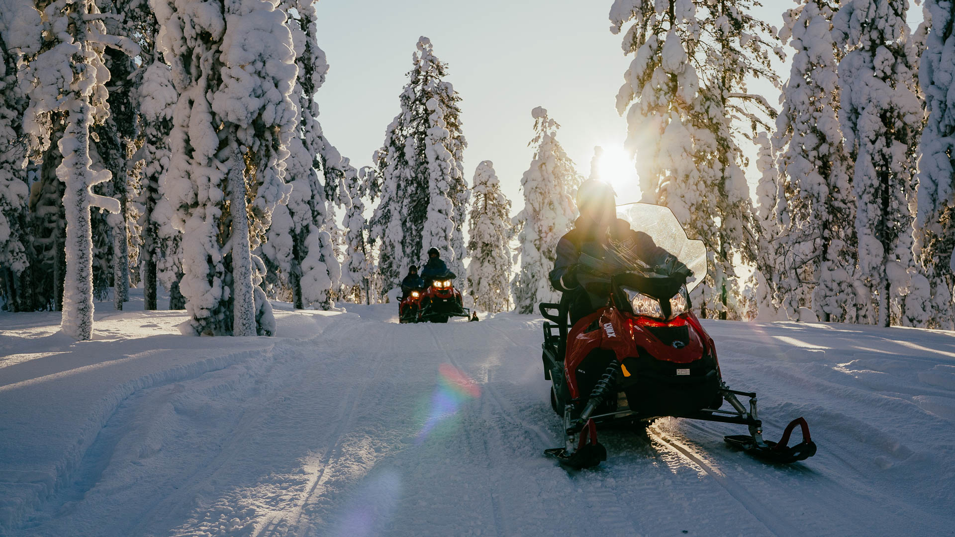 A Snowmobile tour: 2 hour Snowmobile Safari to the Levi Nature