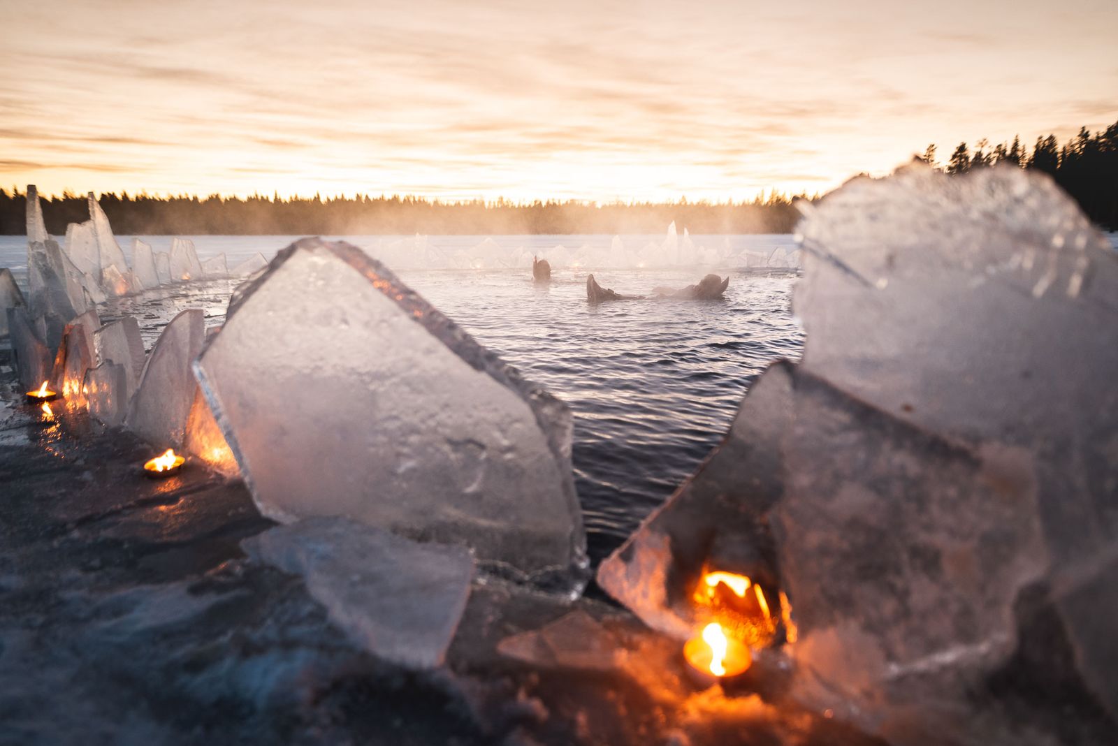 Aurora Arctic Ice Floating