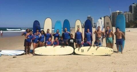 Team Building Surfing Lesson at Surfers Paradise