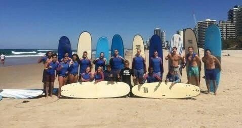 Team Building Surfing Lesson at Burleigh
