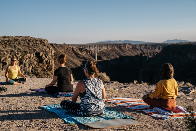 Taos Sunrise Yoga with a View of Rio Grande Gorge