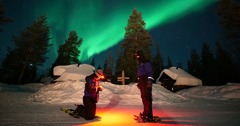 Snowshoe Walk at night