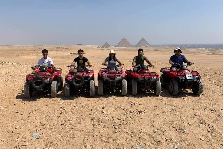 Quad bike ATV around the Desert of Giza Pyramids