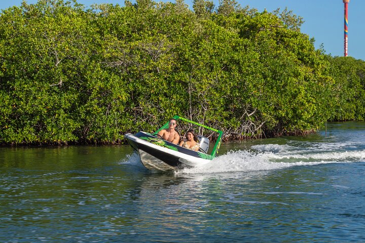 Jungle Tour adventure Cancun Speed Boat Through Mangrove