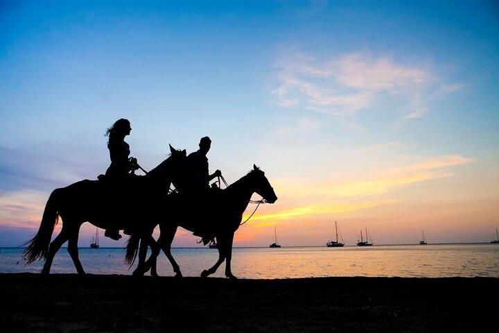 Beach Horse Riding At Sunset In Phuket