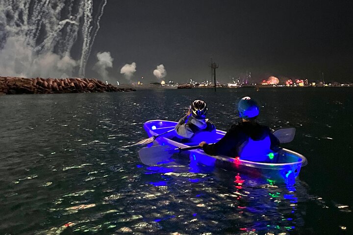 Night kayaking in Dubai with Burj Khalifa views