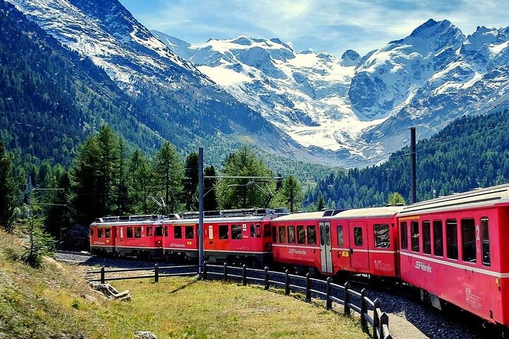 Bernina Express Train and St. Moritz Day Tour from Milan