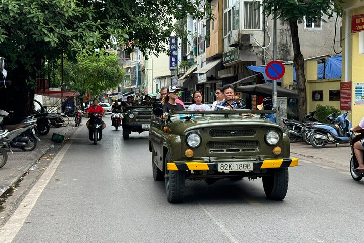 Hanoi By Night Street Food and Train Street By Army Jeep