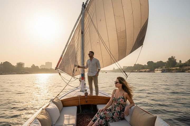 Cairo Private Felucca Ride on the Nile with Pickup and Drinks