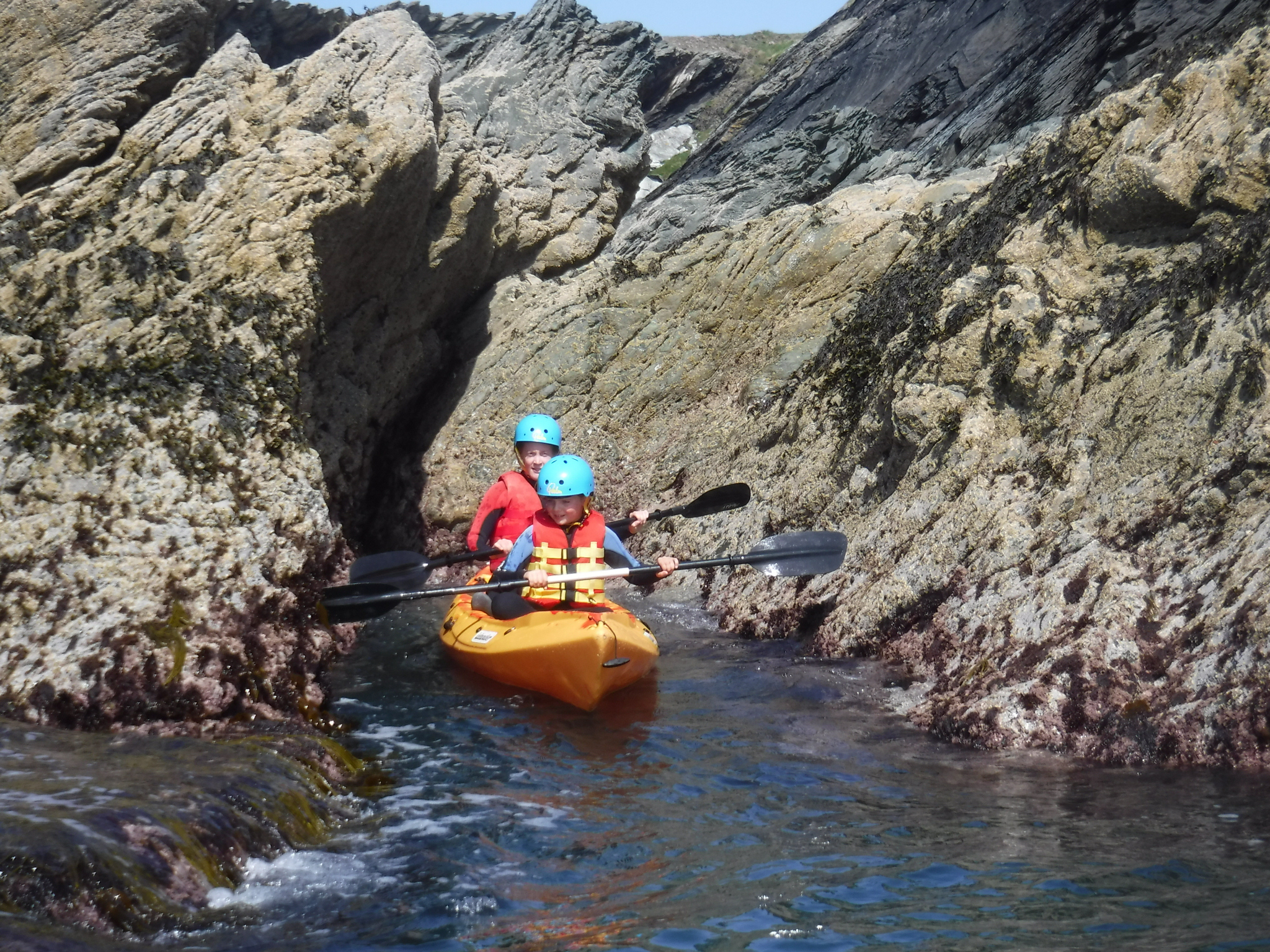 Family kayaking