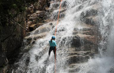 Group Waterfall Rappelling- White Mountains